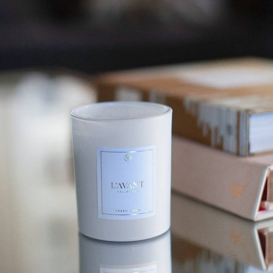 L'AVANT Collective - Fresh Linen Candle - White - Gaines Jewelers