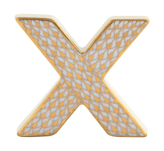 Letter X in Gold - Herend - Gaines Jewelers