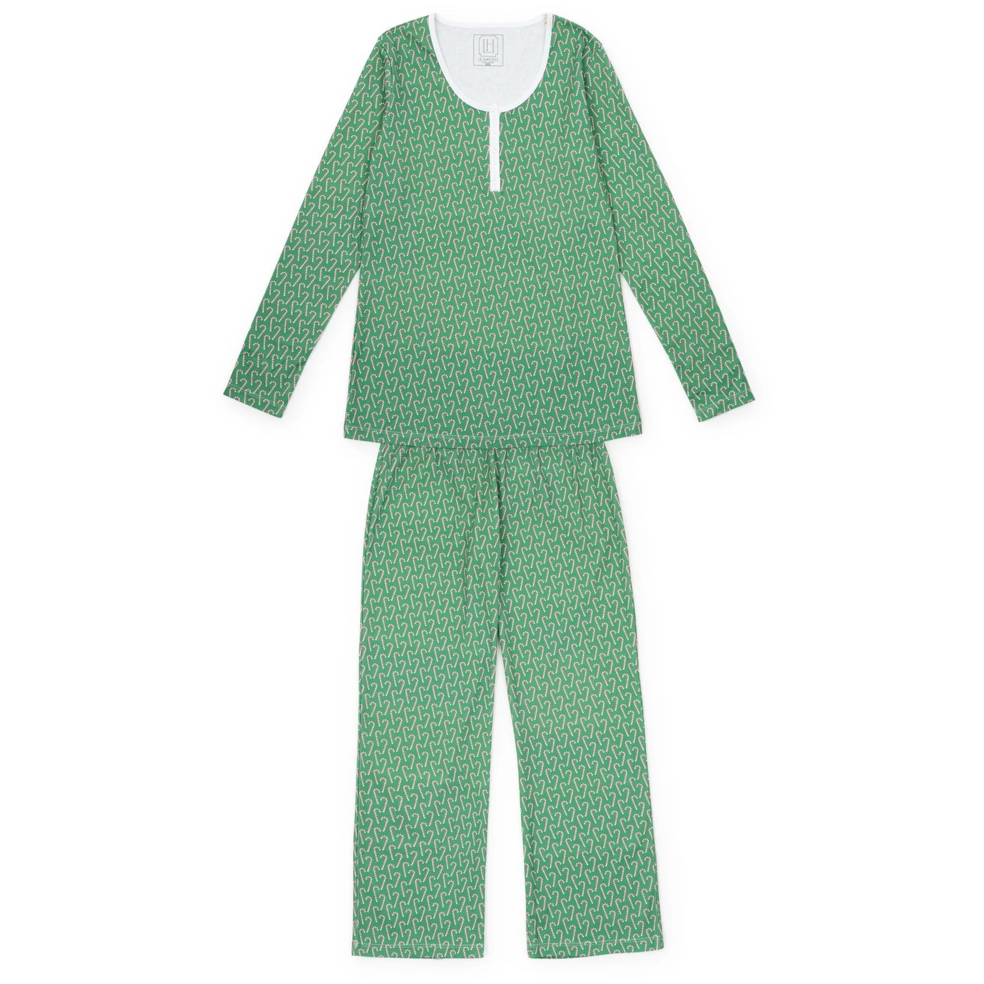 Lila and Hayes - Calli Women’s Longsleeve Pajama Pant Set: Candy Cane Lane - Gaines Jewelers
