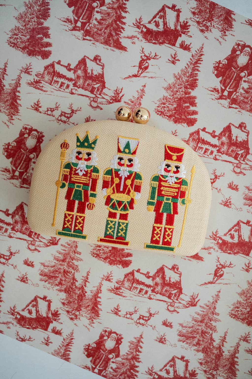 Lisi Lerch - Holiday- Embroidered Clutches- WS: Mistletoe - Gaines Jewelers