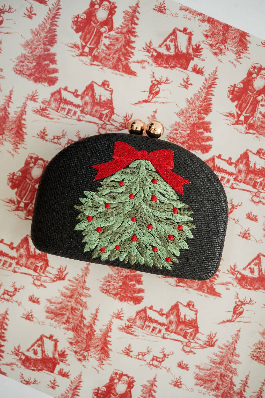 Lisi Lerch - Holiday- Embroidered Clutches- WS: Mistletoe - Gaines Jewelers