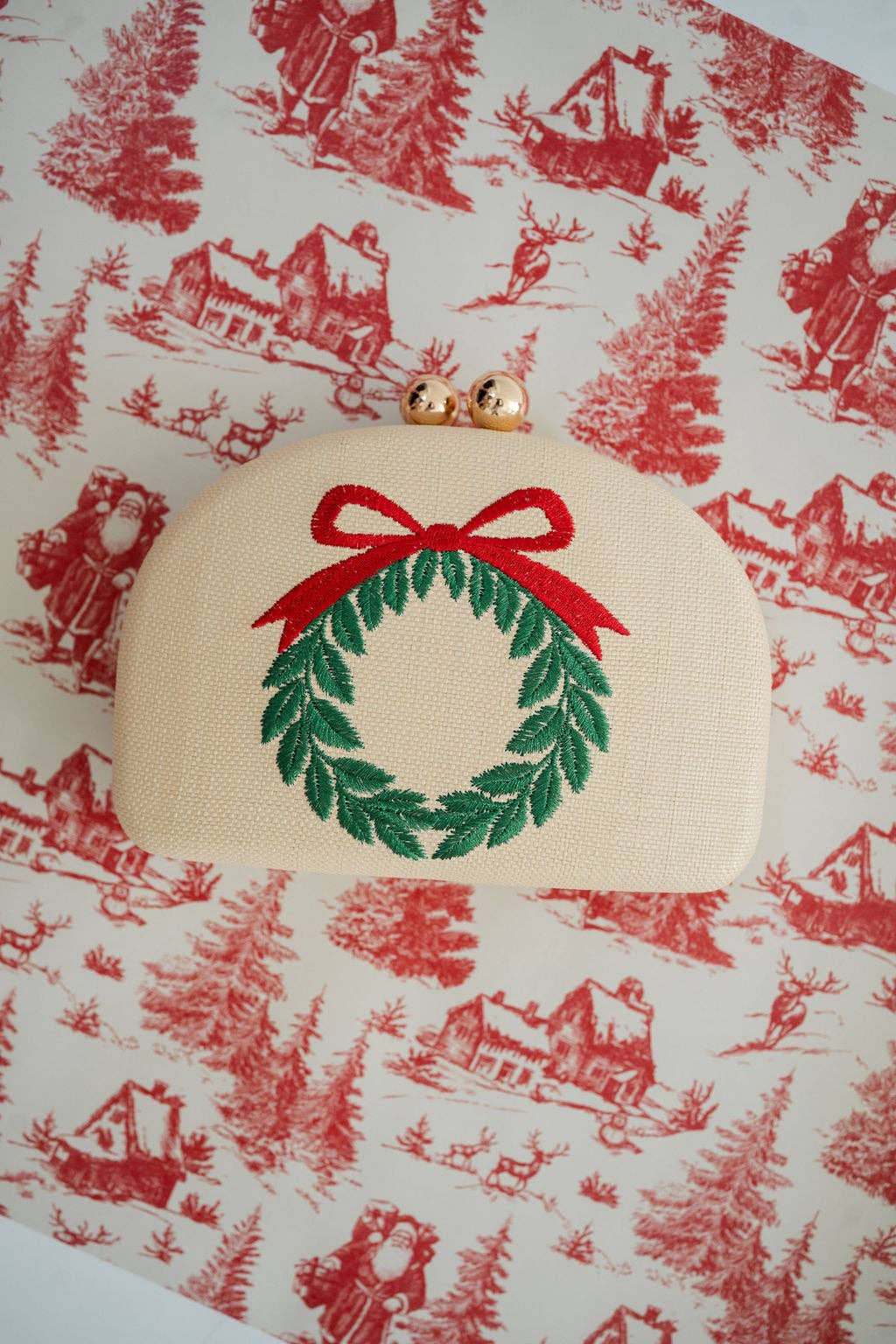 Lisi Lerch - Holiday- Embroidered Clutches- WS: Mistletoe - Gaines Jewelers