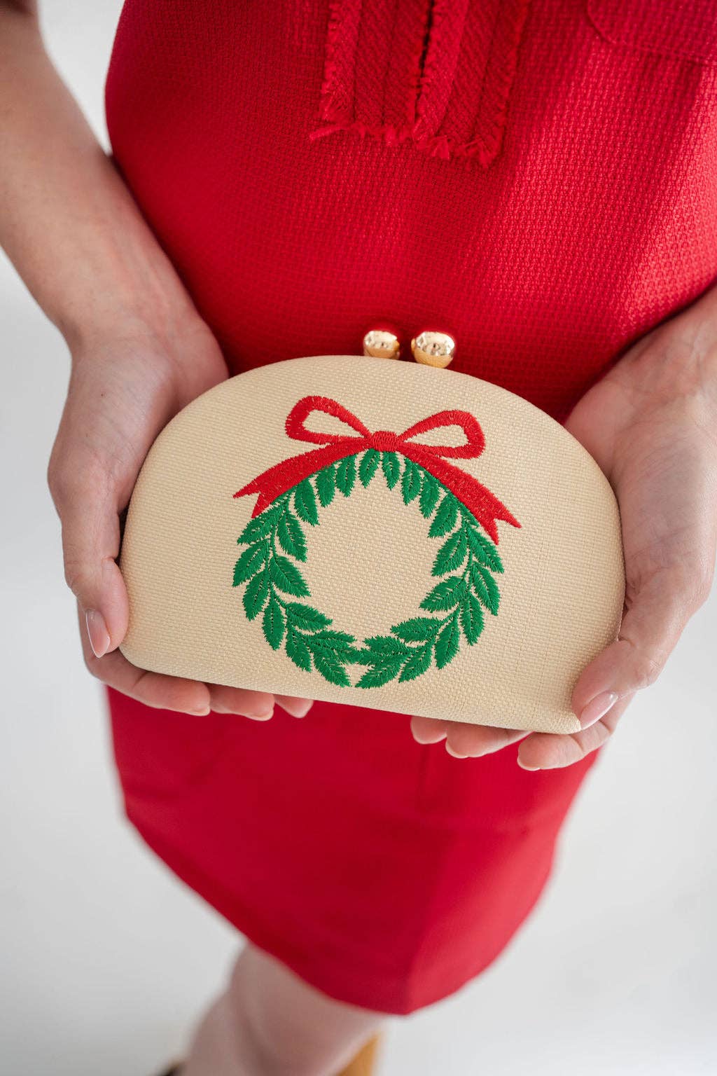 Lisi Lerch - Holiday- Embroidered Clutches- WS: Mistletoe - Gaines Jewelers