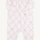 Long Sleeve Penny's Playsuit Belle Meade Bow/Pier Party Pink - The Beaufort Bonnet Company - Gaines Jewelers