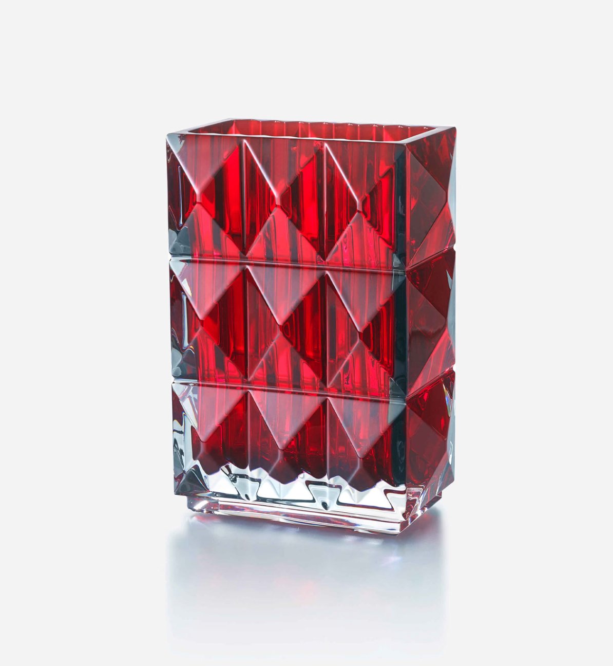 Louxor Rectangular Vase - Red - Baccarat - Gaines Jewelers