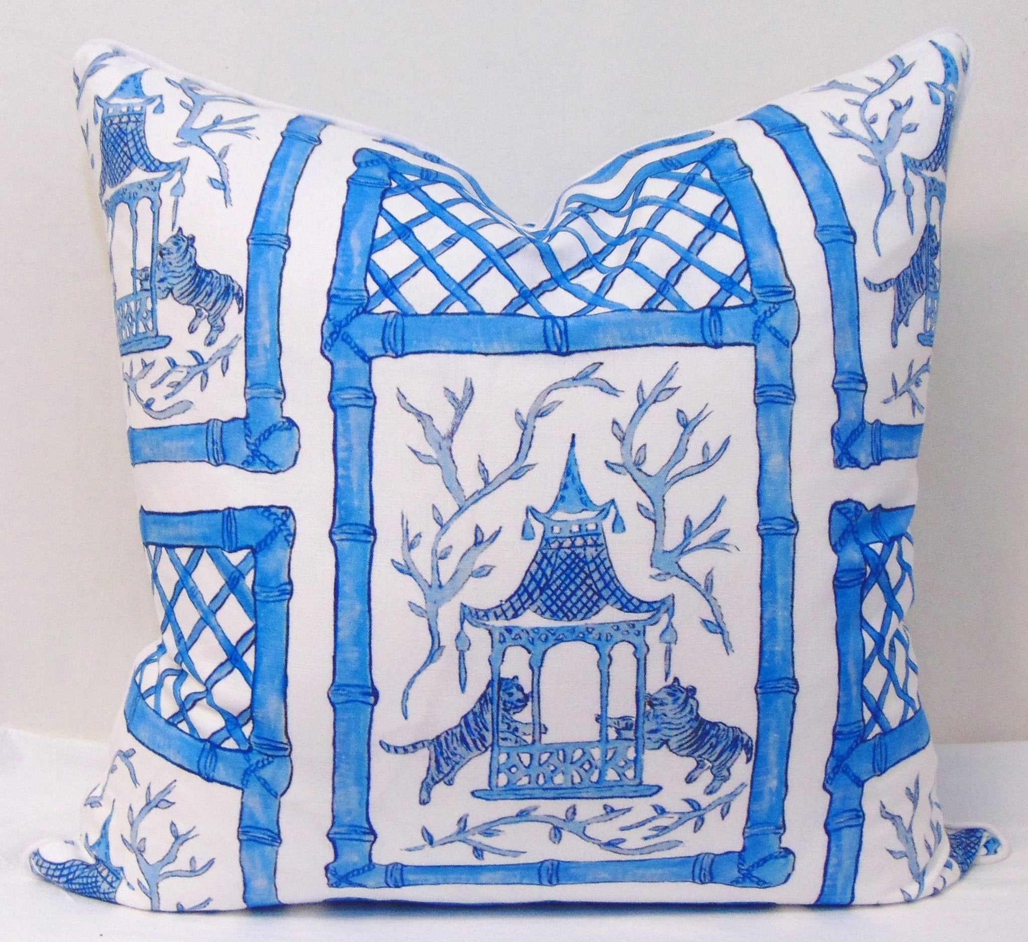 Lowcountry Linens - Limited Edition Bamboo Tigers Pillow Cover With Welt - Gaines Jewelers