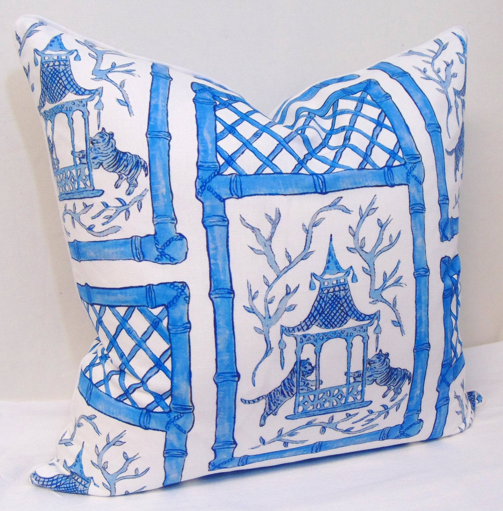 Lowcountry Linens - Limited Edition Bamboo Tigers Pillow Cover With Welt - Gaines Jewelers