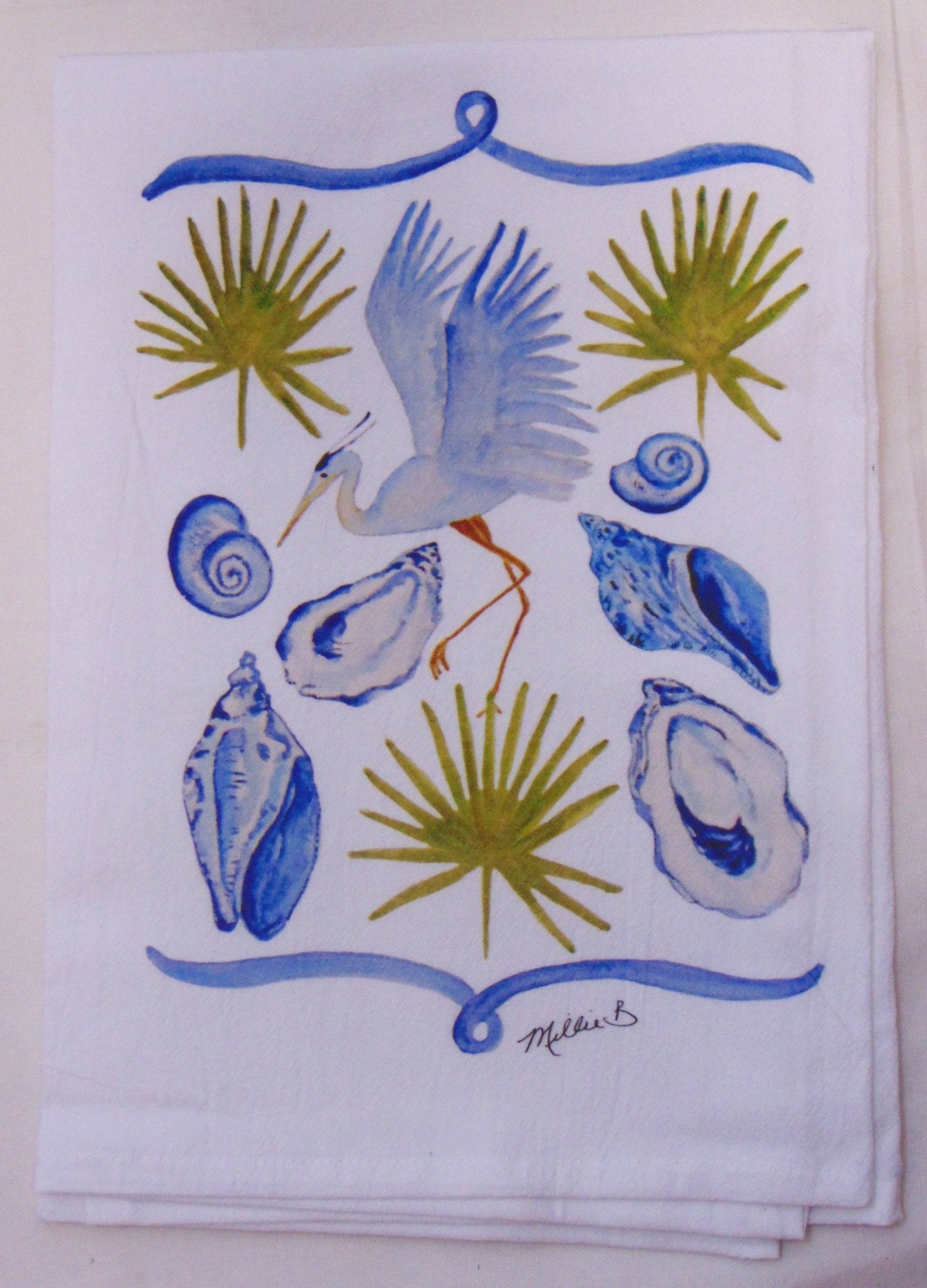 Lowcountry Linens - Limited Edition Blue Coastal Life Flour Sack Napkins - Gaines Jewelers