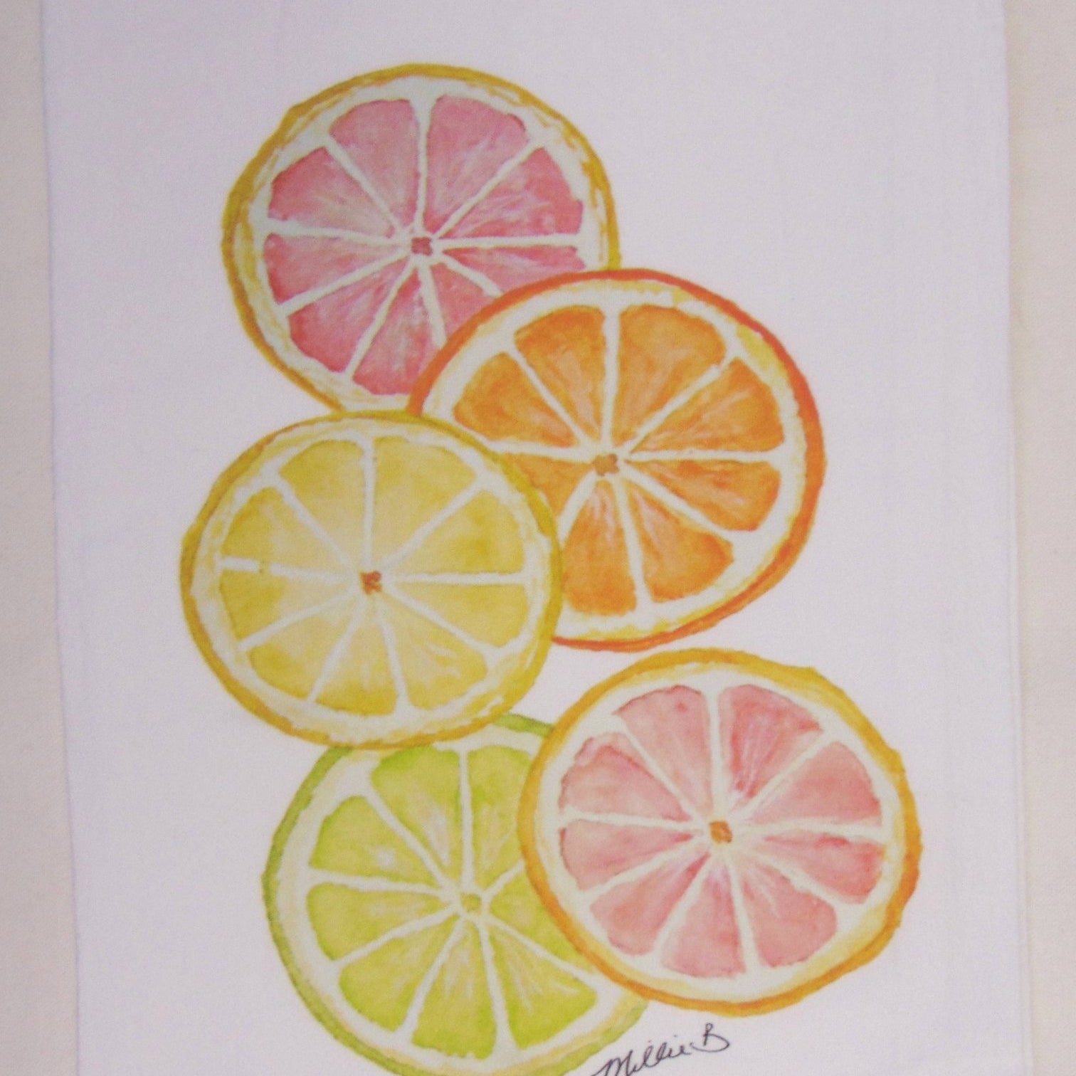 Lowcountry Linens - Limited Edition Citrus White Flour Sack Towel - Gaines Jewelers