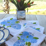 Lowcountry Linens - Limited Edition Hydrangeas Hummingbirds Flour Sack Napkins - Gaines Jewelers