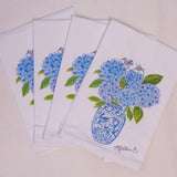 Lowcountry Linens - Limited Edition Hydrangeas Hummingbirds Flour Sack Napkins - Gaines Jewelers