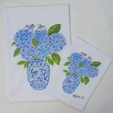 Lowcountry Linens - Limited Edition Hydrangeas Hummingbirds Flour Sack Napkins - Gaines Jewelers