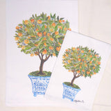 Lowcountry Linens - Limited Edition Orange Topiary Tree Flour Sack Napkins - Gaines Jewelers