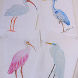 Lowcountry Linens - Limited Edition Tall Blue Heron on White Flour Sack Towel - Gaines Jewelers