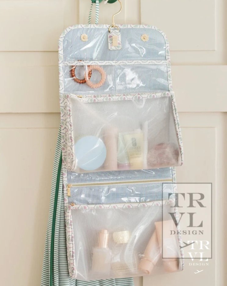 Luxe Antibes Navy Liner Hanging Toiletry Case - Trvl Deisgn - Gaines Jewelers