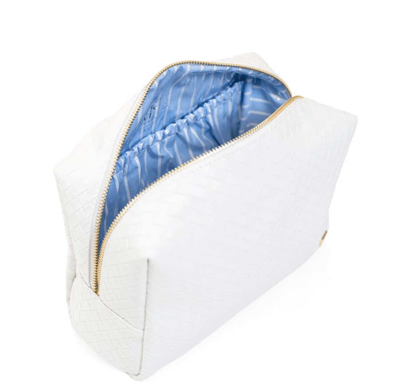 Luxe Everday Cosmetic Bag - Woven Blanc and Pinstripe Interior - Trvl Deisgn - Gaines Jewelers