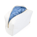 Luxe Everday Cosmetic Bag - Woven Blanc and Pinstripe Interior - Trvl Deisgn - Gaines Jewelers