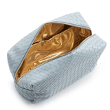 Luxe Everday Cosmetic Bag - Woven Bleu with Gold Liner - Trvl Deisgn - Gaines Jewelers