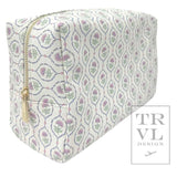 Luxe Everyday Cosmetic Bag Antibes Navy Pinstripe Liner - Trvl Design - Gaines Jewelers
