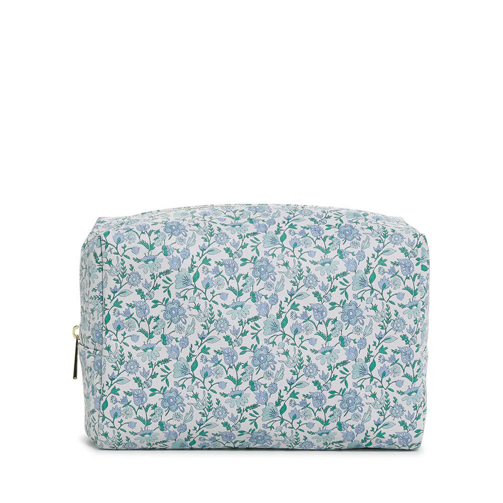Luxe Everyday Cosmetic Bag - Hamptons with Chambray Pinstripe Liner - Trvl Design - Gaines Jewelers