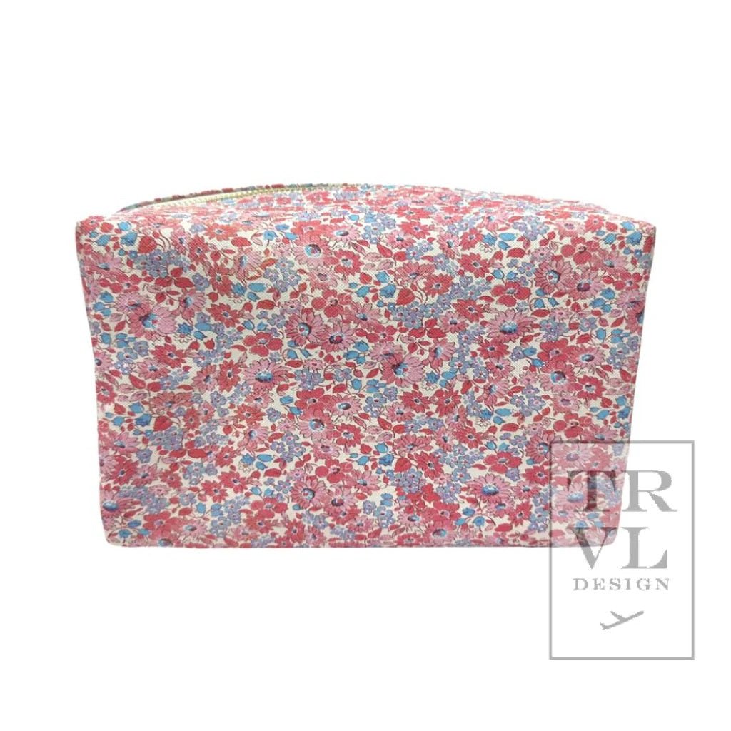 Luxe Everyday Cosmetic Bag - Marseille with Pink Pinstripe Liner - Trvl Deisgn - Gaines Jewelers