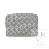 Luxe Everyday Cosmetic Bag - Surrey with Green Pinstripe Liner - TRVL Design - Gaines Jewelers