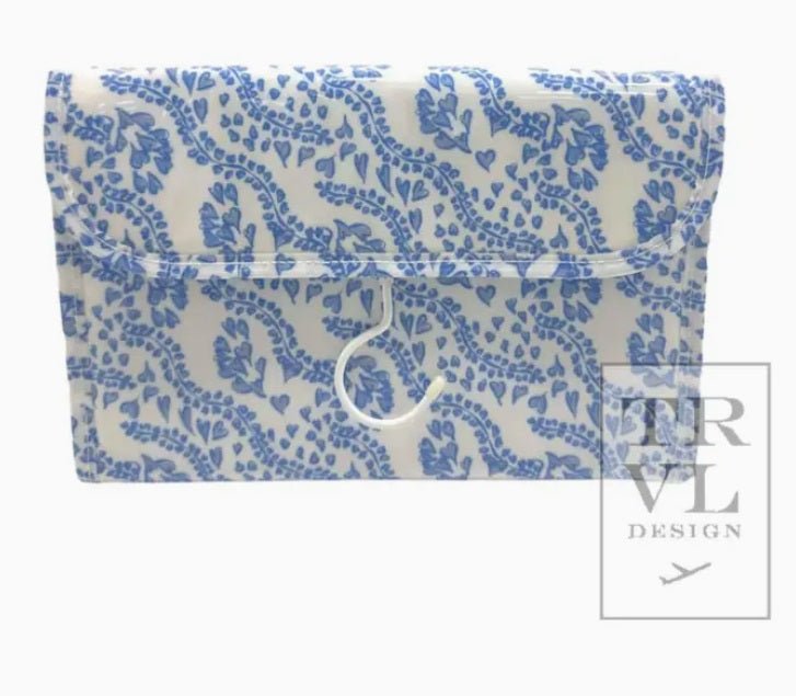 Luxe Gloss Hanging Toiletry Case All Heart Blue - Trvl Design - Gaines Jewelers