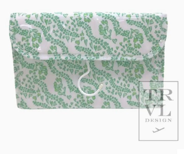 Luxe Gloss Hanging Toiletry Case All Heart Kelley Green - Trvl Design - Gaines Jewelers