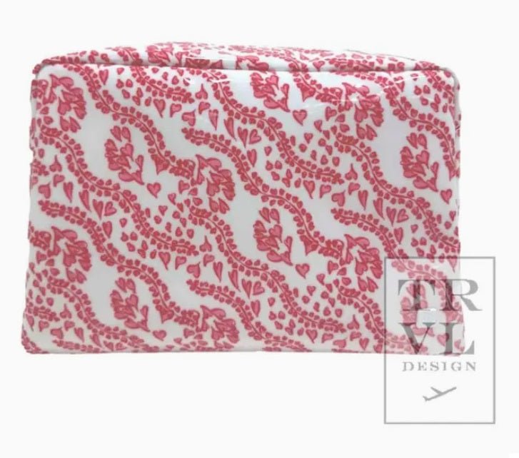 Luxe Gloss Wash Bag Large All Heart Red - TRVL Design - Gaines Jewelers