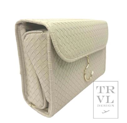 Luxe Hanging Toiletry Case - Woven Bisque - Gaines Jewelers