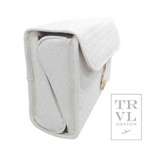 Luxe Hanging Toiletry Case- Woven White - Gaines Jewelers
