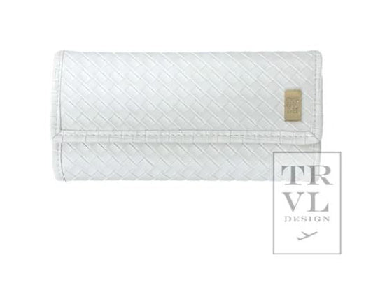 Luxe Jewelry Wallet- Woven White - Gaines Jewelers