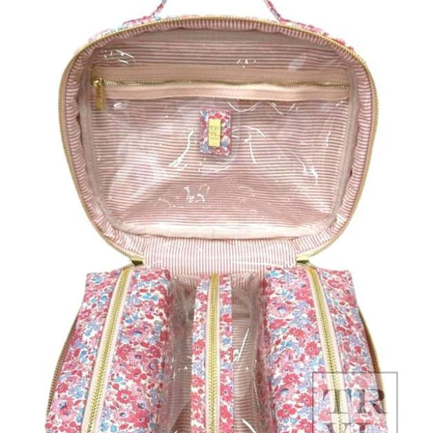 Luxe Travel 2 Cosmetic Case - Marseille with Pink Pinstripe Liner - Trvl Deisgn - Gaines Jewelers