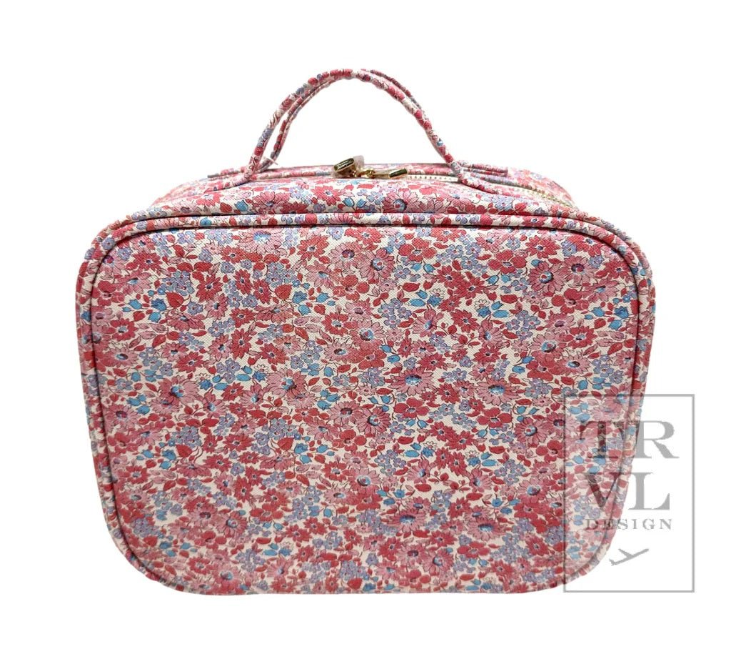 Luxe Travel 2 Cosmetic Case - Marseille with Pink Pinstripe Liner - Trvl Deisgn - Gaines Jewelers