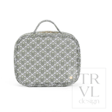 Luxe Trvl 2 Cosmetic Toiletry Case - Surrey with Green Pinstripe Liner - TRVL Design - Gaines Jewelers