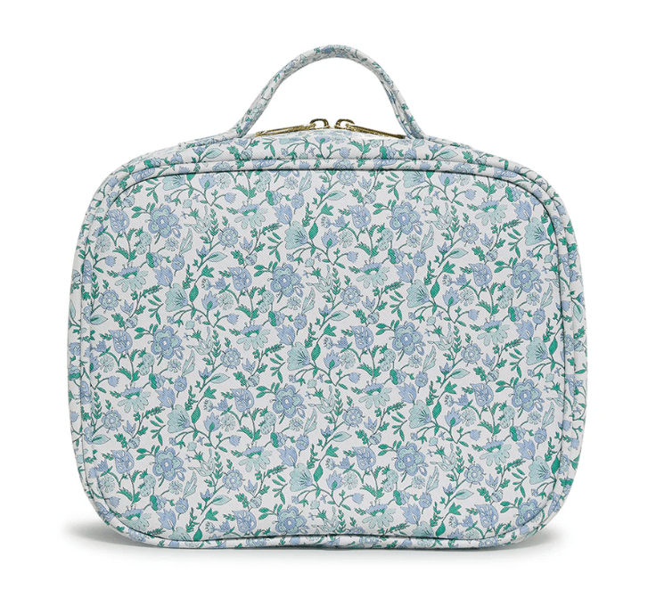 Luxe TRVL2 Cosmetic Toiletry Case - Hamptons Floral with Chambray Pinstripe Liner - Trvl Design - Gaines Jewelers