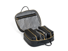 Luxe TRVL2 Cosmetic Toiletry Case - Woven Jet - Trvl Design - Gaines Jewelers