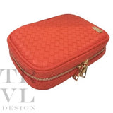 Luxe Zip Around Woven Papaya - TRVL Design - Gaines Jewelers