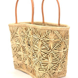 Macrame Diamond Straw Basket Bag - Shebobo - Gaines Jewelers