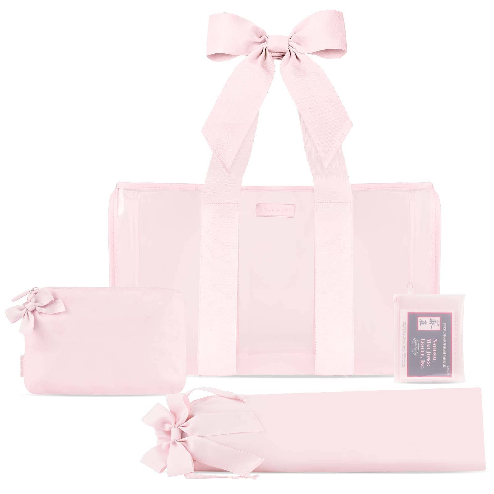 Mahjong Jelly Tote Set - Ballet Pink Bow - Case-Mate - Gaines Jewelers