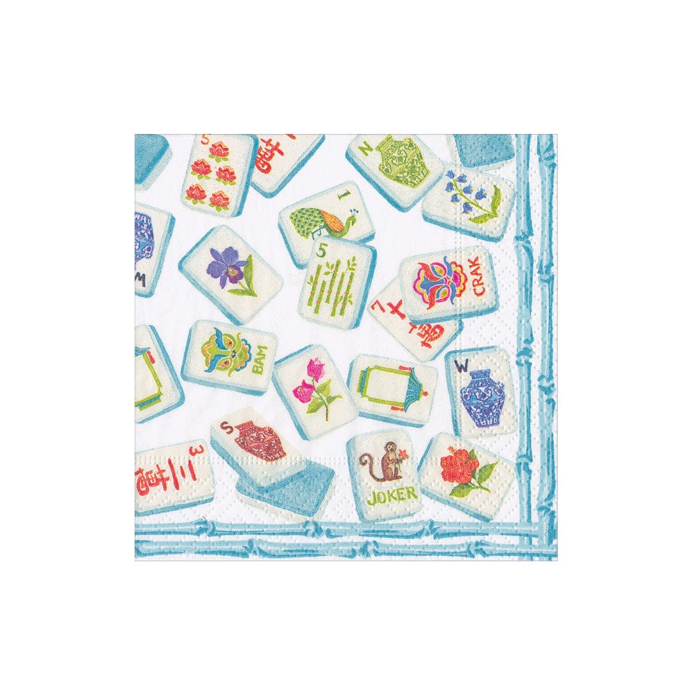 Mahjong Robin's Egg Cocktail Napkin - package of 20 - Caspari - Gaines Jewelers