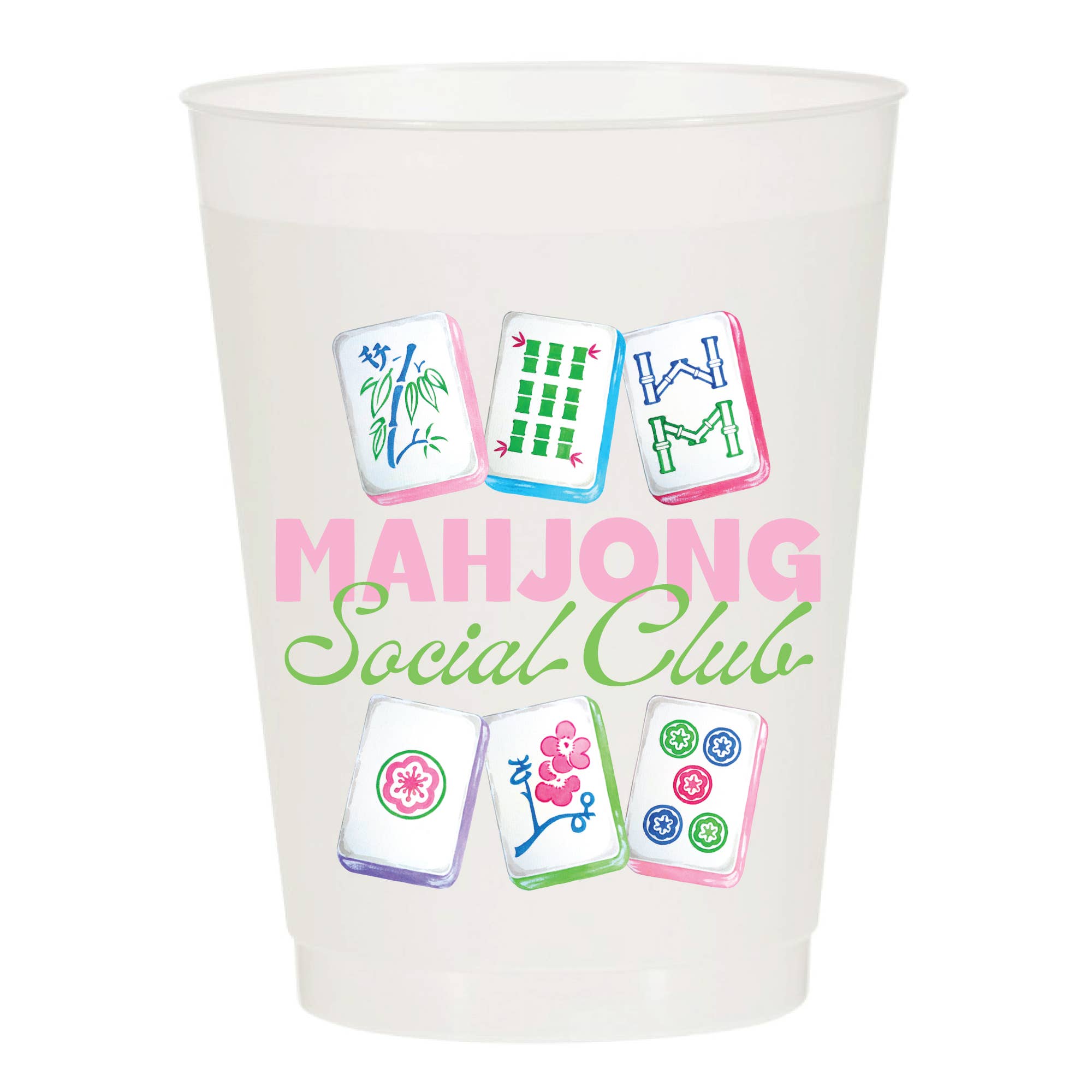 Mahjong Social Club Frosted Cups - Sip Hip Hooray - Gaines Jewelers