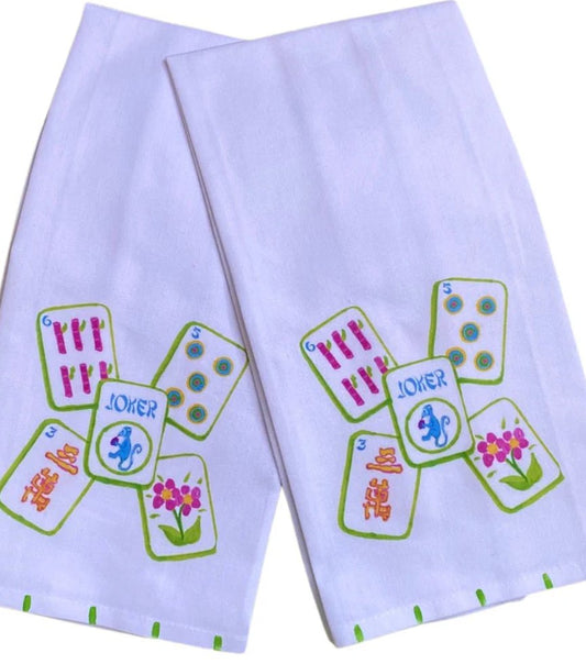 Mahjong Tiles Tea Towel - Lemondaisy Design - Gaines Jewelers