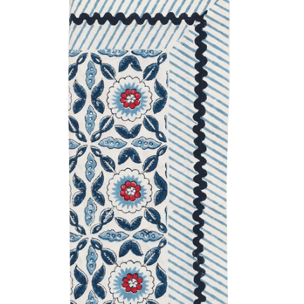 Majorelle Napkin in Red, White & Blue, Set of 4 - Kim Seybert - Gaines Jewelers