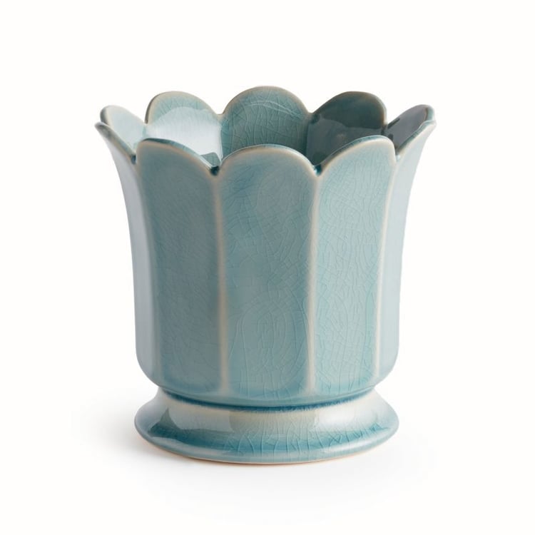 Maline Footed Pot Large, Blue - Napa Home & Garden - Gaines Jewelers