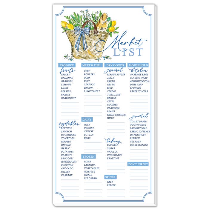 Market List Shopping Bag with Lemons Large Pad - RosanneBeck Collections - Gaines Jewelers