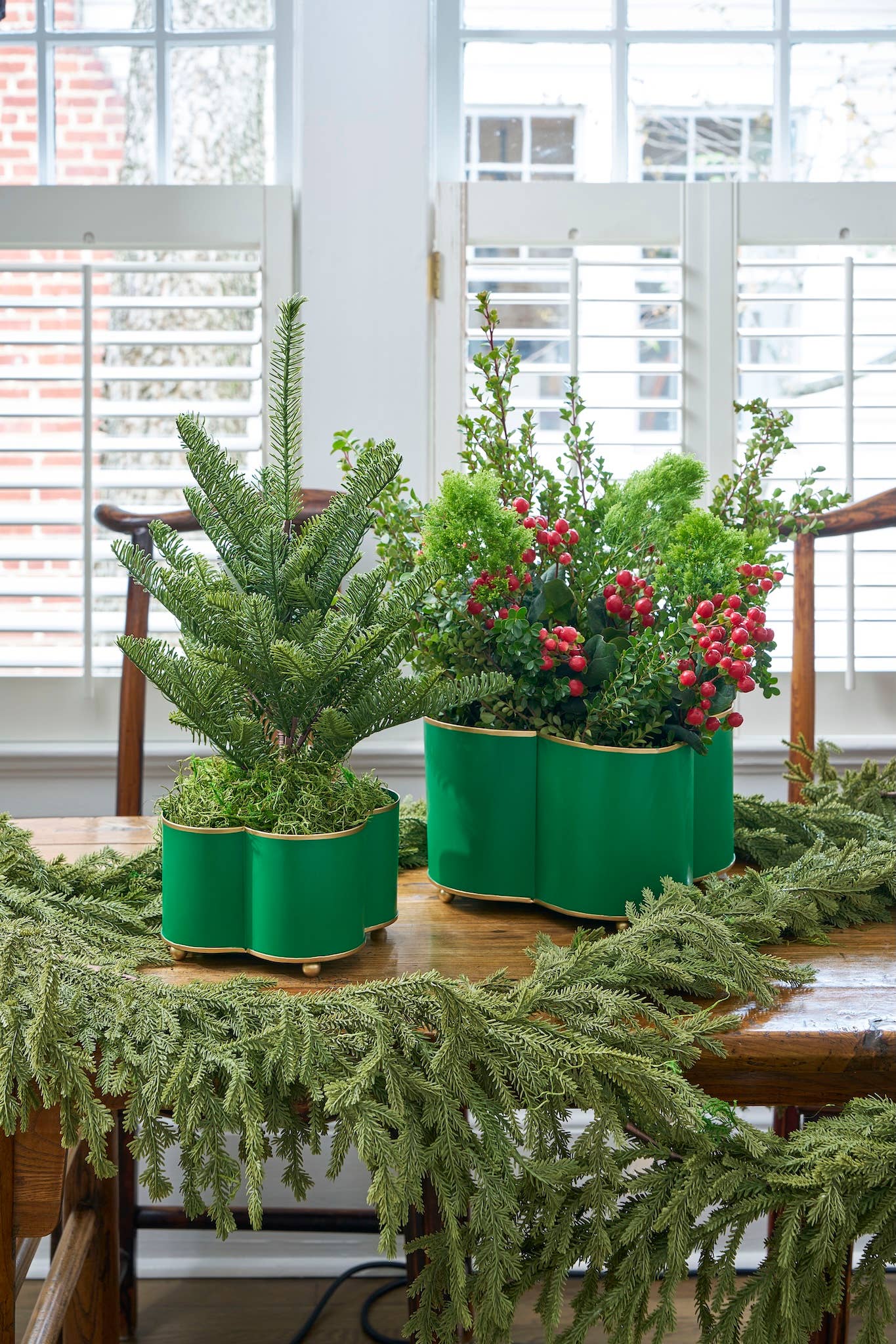 Mattie Quatrefoil Cachepot Planter - Emerald Green: Emerald Green / 6 x 12Gracie Scarlett Square Cachepot Planter Blue: Blue / 6 inch - Jaye's Studio - Gaines Jewelers