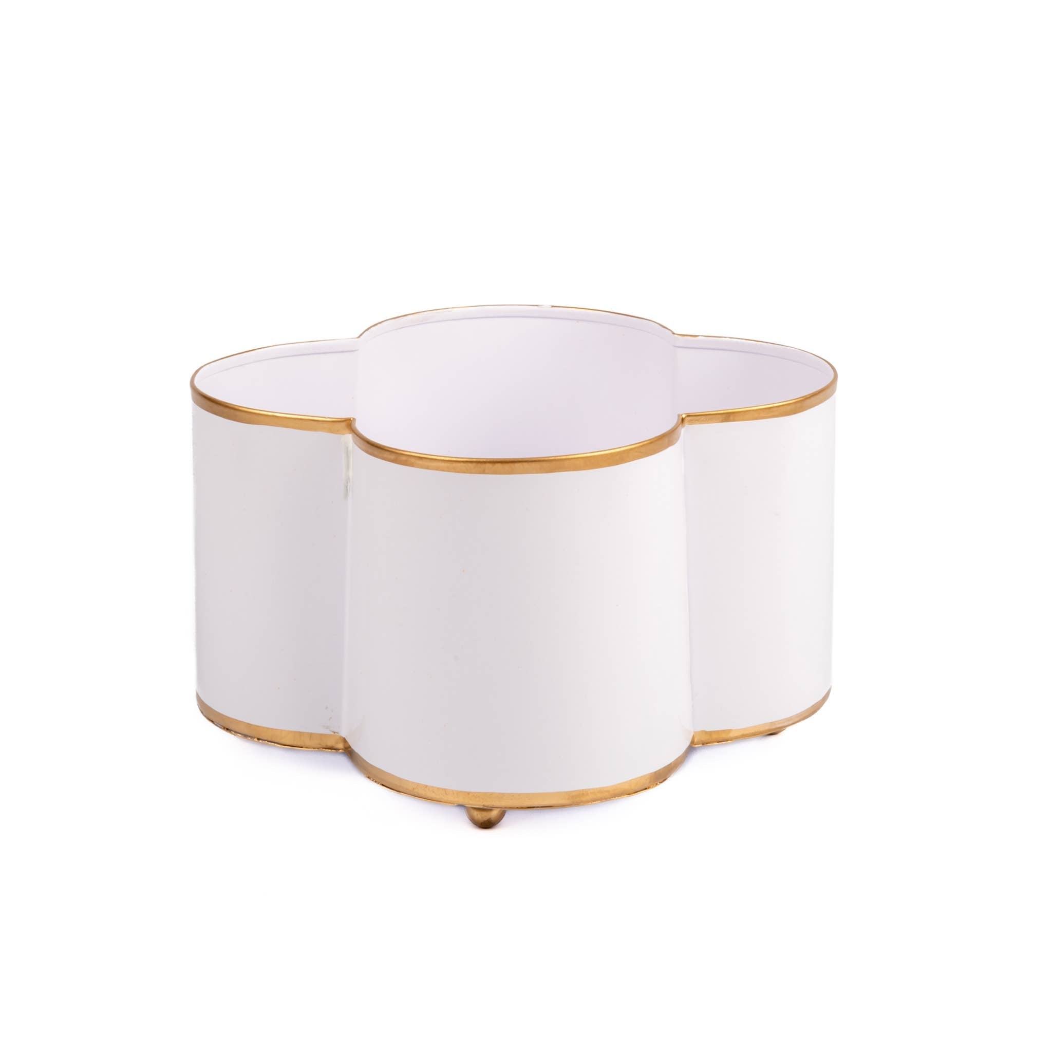 Mattie Quatrefoil Cachepot Planter: White / 4 x 9 - Jaye's Studio - Gaines Jewelers