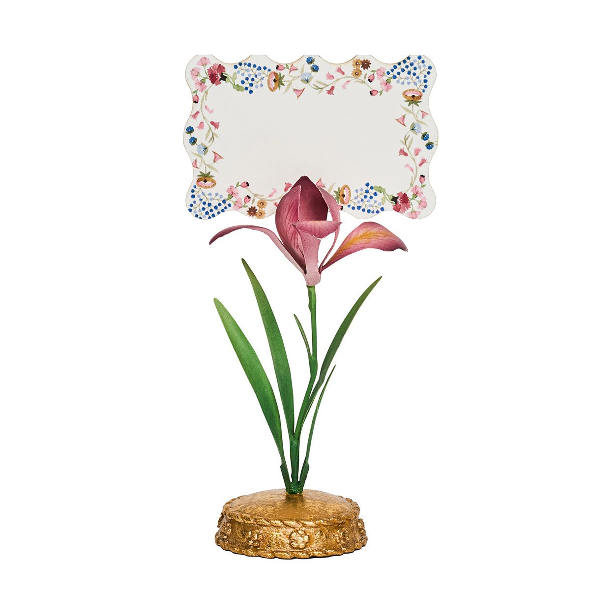 Meadow Walk Iris Place Card Holder - Pink - Juliska - Gaines Jewelers