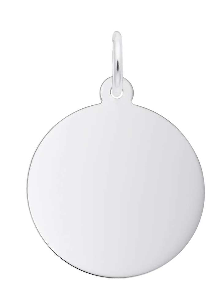 Medium Round Disc Classic Charm - Sterling Silver - Rembrandt Charms - Gaines Jewelers